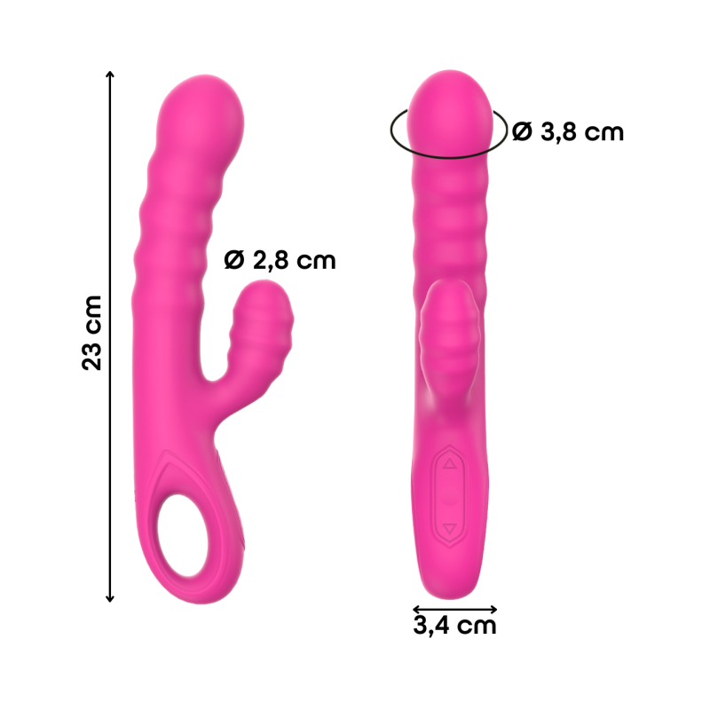 Vibratore Rabbit Doppia Stimolazione Punto G Clitoride in Silicone Ricaricabile