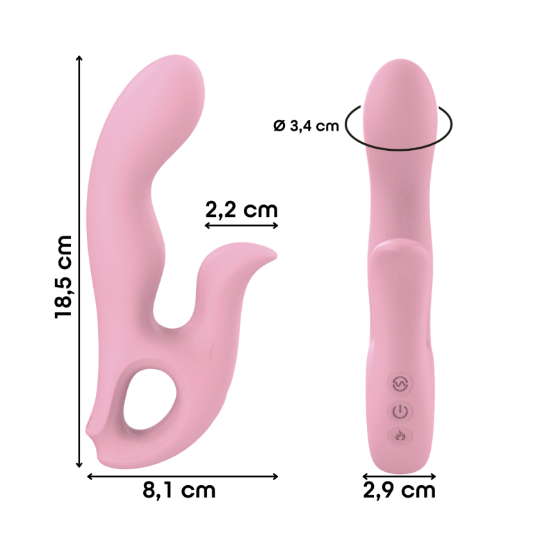 Vibratore Rabbit Riscaldante Doppia Stimolazione Clitoride e Punto G 10 Modalità