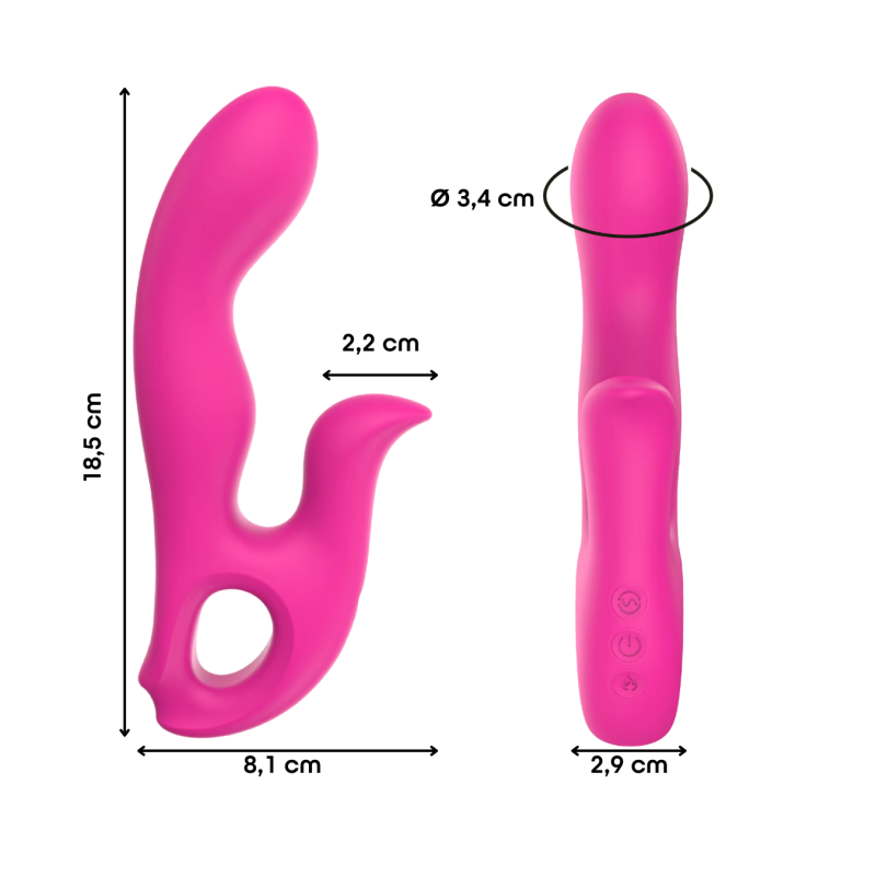 Vibratore Rabbit Riscaldante Doppia Stimolazione Clitoride e Punto G 10 Modalità