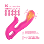 Vibratore Rabbit Riscaldante Doppia Stimolazione Clitoride e Punto G 10 Modalità