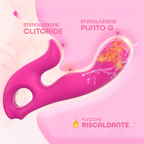 Vibratore Rabbit Riscaldante Doppia Stimolazione Clitoride e Punto G 10 Modalità