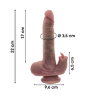 Vibratore Realistico Dildo con Spinta automatica Vibrazione Riscaldante e Lingua