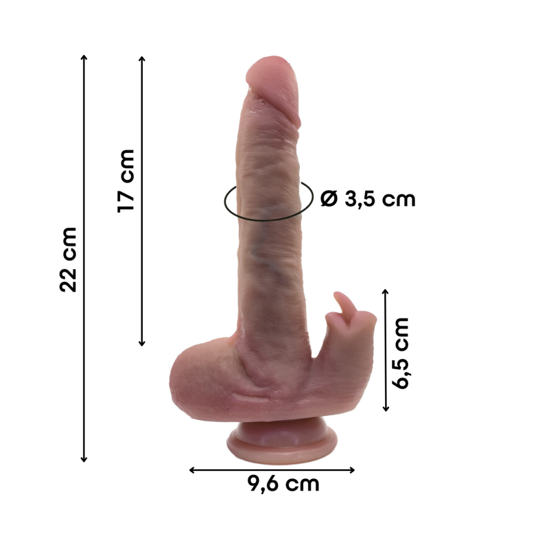 Vibratore Realistico Dildo con Spinta automatica Vibrazione Riscaldante e Lingua