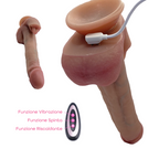 Vibratore Realistico Dildo con Spinta automatica Vibrazione Riscaldante e Lingua