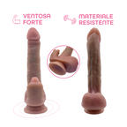 Vibratore Realistico Dildo con Spinta automatica Vibrazione Riscaldante e Lingua