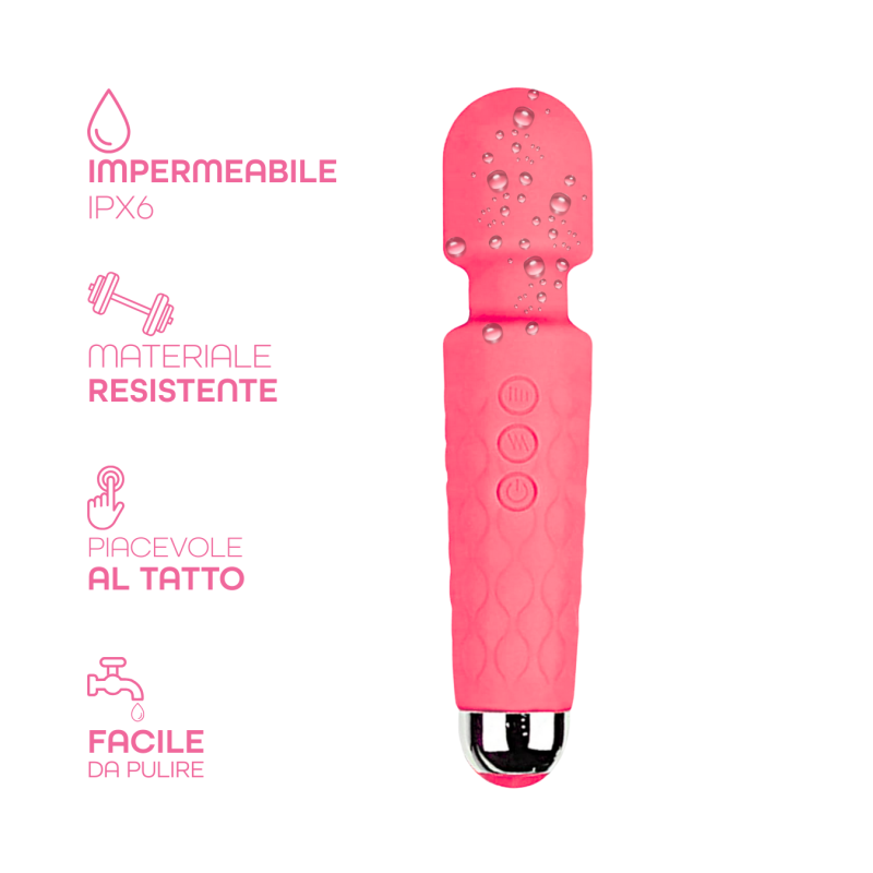 Wand Massager Massaggiatore Vibratore Ricaricabile in Silicone Sex Toy per Donna