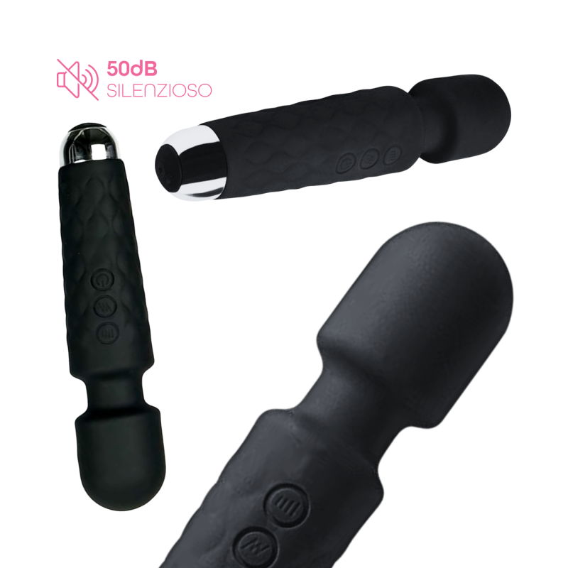 Wand Massager Massaggiatore Vibratore Ricaricabile in Silicone Sex Toy per Donna
