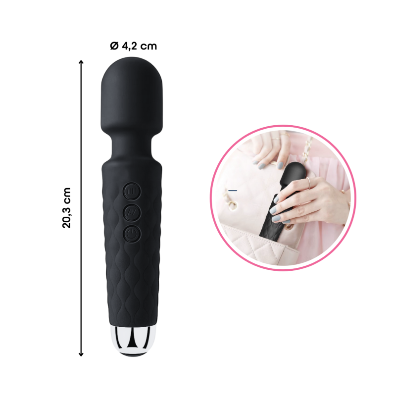 Wand Massager Massaggiatore Vibratore Ricaricabile in Silicone Sex Toy per Donna