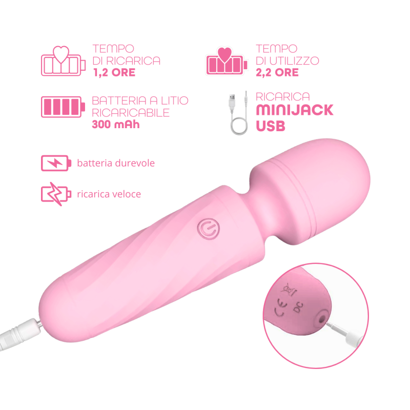 Wand Massager Vibratore in Silicone Stimolatore Clitorideo Massaggiatore Mini