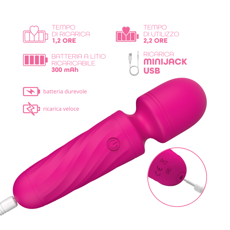 Wand Massager Vibratore in Silicone Stimolatore Clitorideo Massaggiatore Mini
