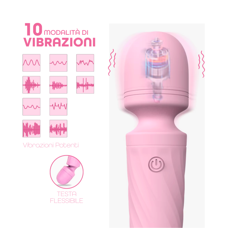 Wand Massager Vibratore in Silicone Stimolatore Clitorideo Massaggiatore Mini