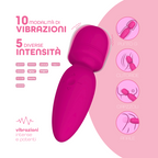 Wand Massager Vibratore Massaggiatore Ricaricabile con 10 Modalità di Vibrazione