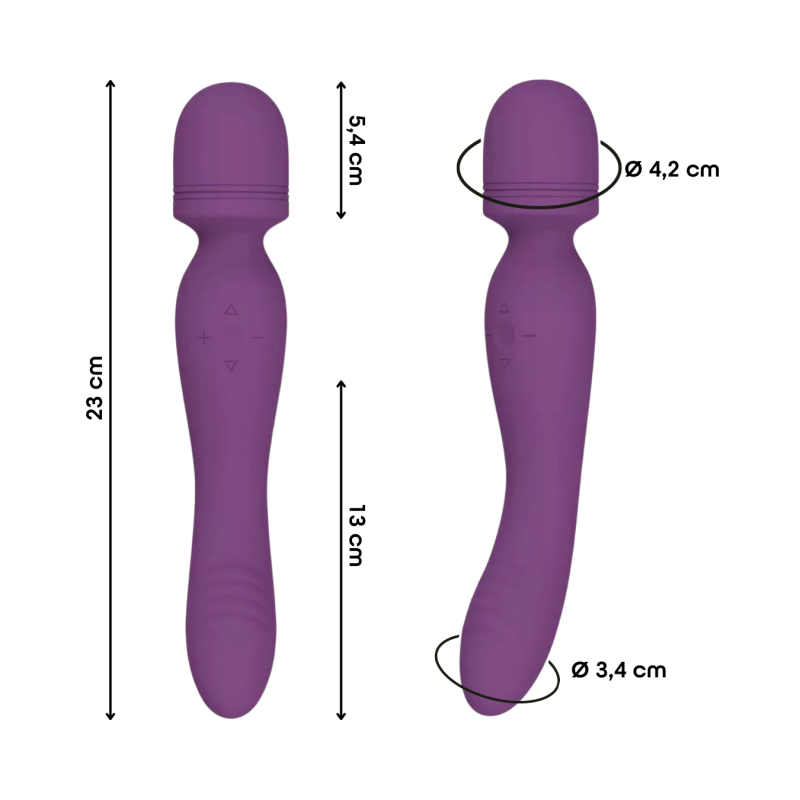 Wand Massager Vibratore Potente Dildo Massaggiatore in Silicone doppia Vibrazione