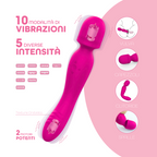 Wand Massager Vibratore Potente Dildo Massaggiatore in Silicone doppia Vibrazione